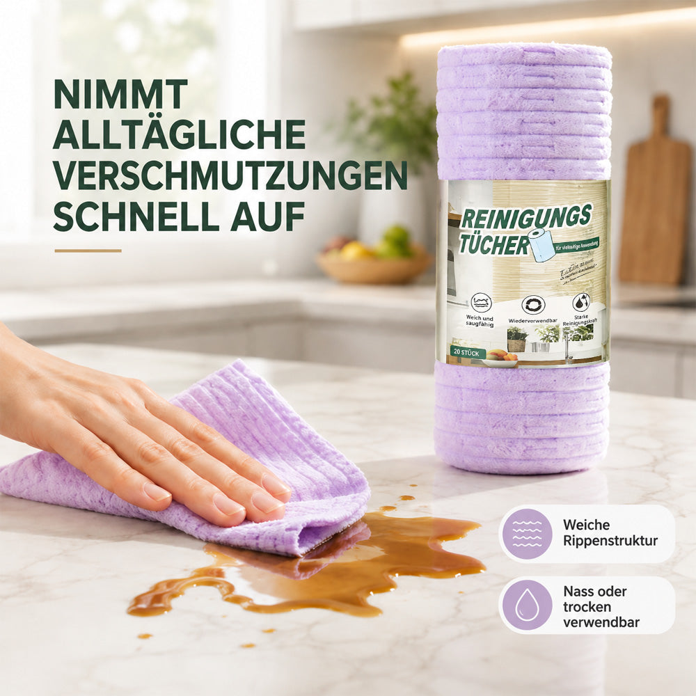 up clakryna® Reißbares Mikrofasertuch – Schnelle Reinigung ohne schmutzige Lappen