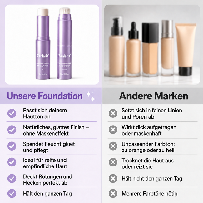 🌈Farbwechsel-Foundation-Stick – Passt sich deinem Hautton an für einen natürlichen Glow bei reifer Haut