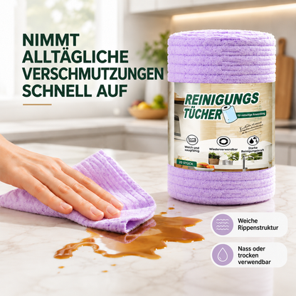 🎉Zenlaria® Reißbares Mikrofasertuch – Schnelle Reinigung ohne schmutzige Lappen