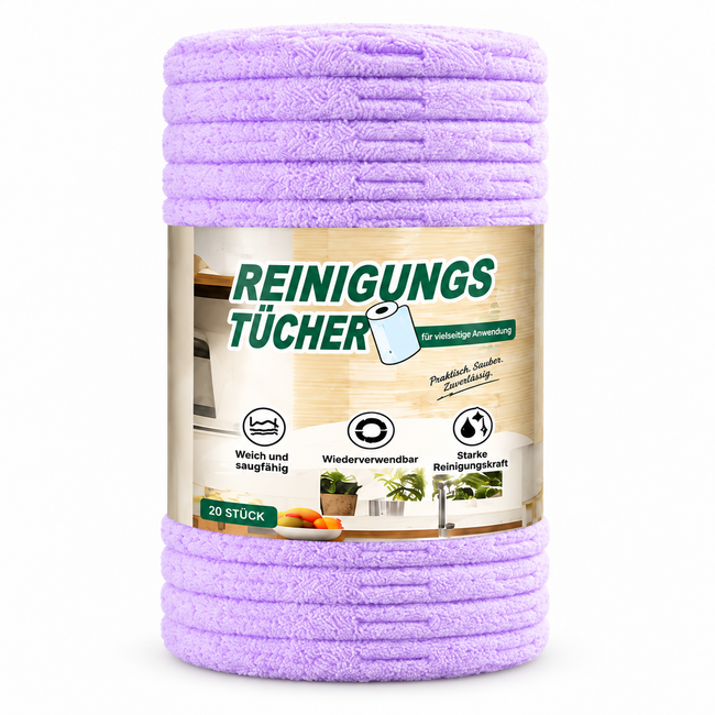 🎉Zenlaria® Reißbares Mikrofasertuch – Schnelle Reinigung ohne schmutzige Lappen