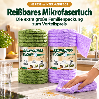 🎉Zenlaria® Reißbares Mikrofasertuch – Schnelle Reinigung ohne schmutzige Lappen