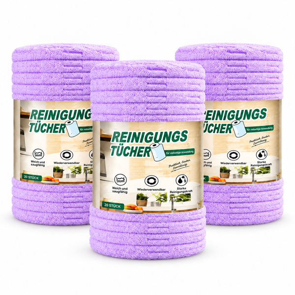 🎉Zenlaria® Reißbares Mikrofasertuch – Schnelle Reinigung ohne schmutzige Lappen