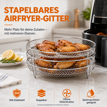 🍟 Mehr Platz, mehr Möglichkeiten – Edelstahl-Rost für Ihre Heißluftfritteuse