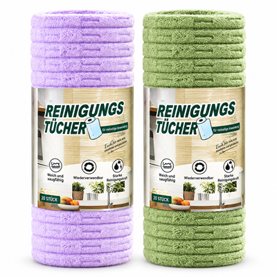 🧼Zenlaria® Reißbares Mikrofasertuch – Schnelle Reinigung ohne schmutzige Lappen