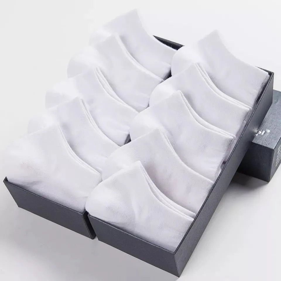 Zenlaria® 5 Pairs/Lot Low Cut Men Socks Solid Color Black White Gray Breathable Cotton Sports Socks Male Short Socks Women Men