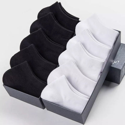 Zenlaria® 5 Pairs/Lot Low Cut Men Socks Solid Color Black White Gray Breathable Cotton Sports Socks Male Short Socks Women Men