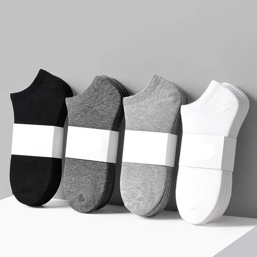 Zenlaria® 5 Pairs/Lot Low Cut Men Socks Solid Color Black White Gray Breathable Cotton Sports Socks Male Short Socks Women Men