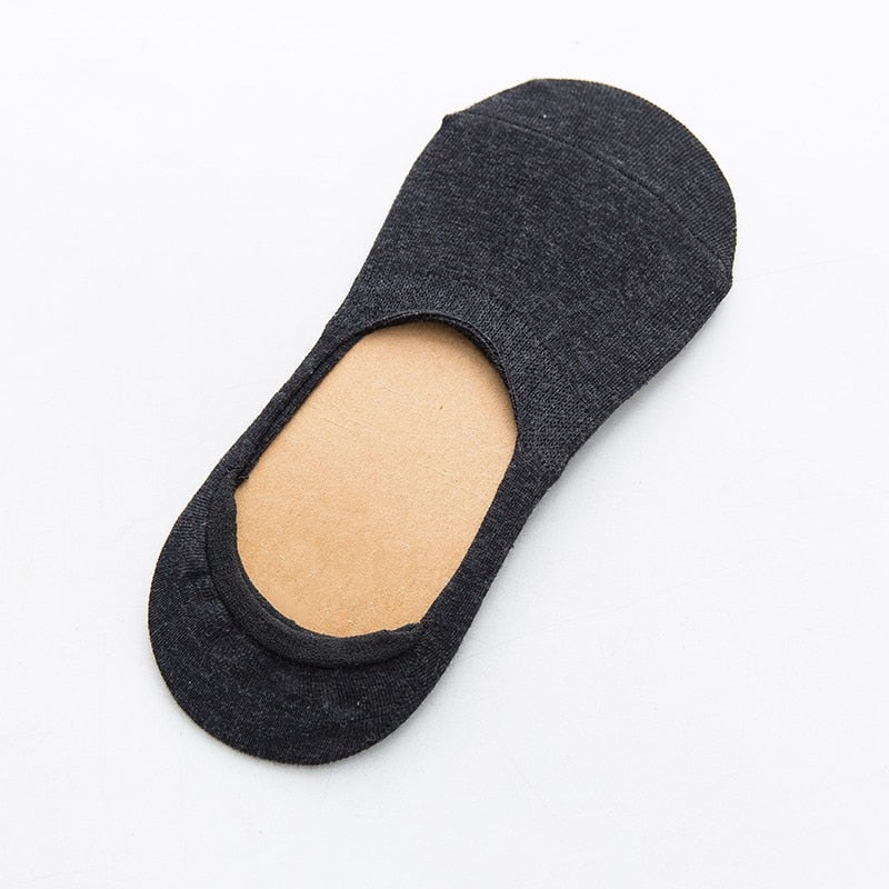 Zenlaria® 5 Pairs Spring Summer Women Socks Solid Color Fashion Wild Shallow Mouth Girls Female Invisible No Show Slipper Socks