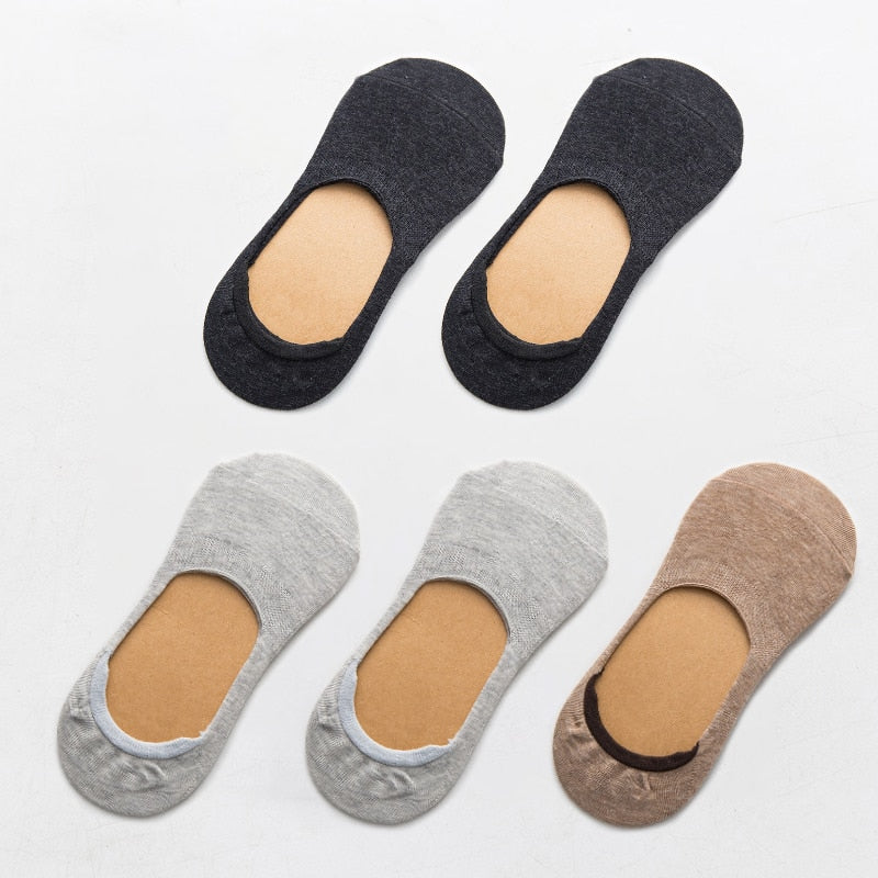 Zenlaria® 5 Pairs Spring Summer Women Socks Solid Color Fashion Wild Shallow Mouth Girls Female Invisible No Show Slipper Socks