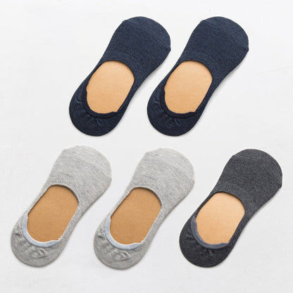 Zenlaria® 5 Pairs Spring Summer Women Socks Solid Color Fashion Wild Shallow Mouth Girls Female Invisible No Show Slipper Socks