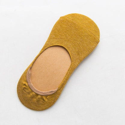 Zenlaria® 5 Pairs Spring Summer Women Socks Solid Color Fashion Wild Shallow Mouth Girls Female Invisible No Show Slipper Socks