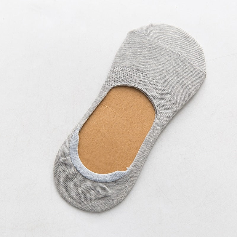 Zenlaria® 5 Pairs Spring Summer Women Socks Solid Color Fashion Wild Shallow Mouth Girls Female Invisible No Show Slipper Socks