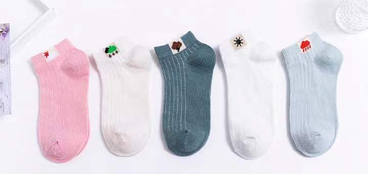 Zenlaria® 5 Pairs Socks Sets Women Elegant Retro Polyester Cotton Low Tube Women Socks Breathable Japanese Style Casual Cotton Short Sock