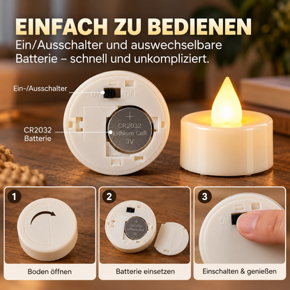 up Flackernde LED-Teelichter – 24er Set für stimmungsvolle Deko ohne Feuer
