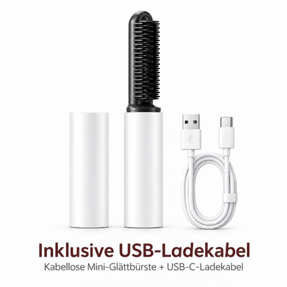 🧸Kabelloser Mini-Glättkamm – Für perfekten Pony & mehr Volumen am Ansatz
