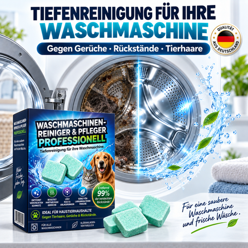 Waschmaschinen-Tiefenreiniger Tabs – gegen Gerüche, Rückstände & festsitzende Tierhaare