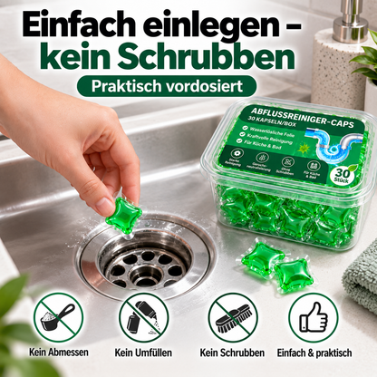 💧 30er Abflussreiniger-Caps – Lösen Haare, Fett & Verstopfungen in nur 5 Minuten