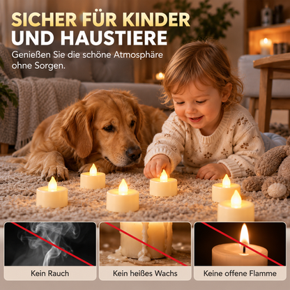 up Flackernde LED-Teelichter – 24er Set für stimmungsvolle Deko ohne Feuer