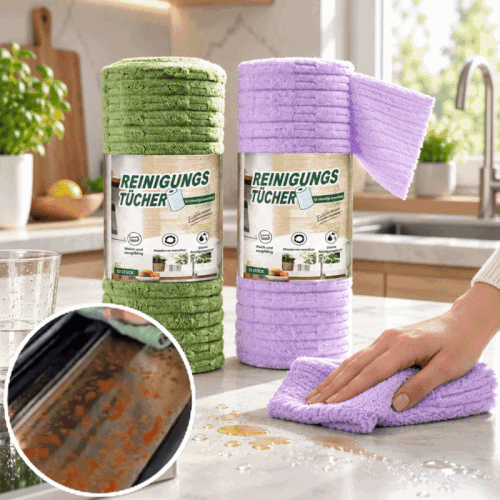 🧼Zenlaria® Reißbares Mikrofasertuch – Schnelle Reinigung ohne schmutzige Lappen