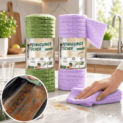 🧼Zenlaria® Reißbares Mikrofasertuch – Schnelle Reinigung ohne schmutzige Lappen